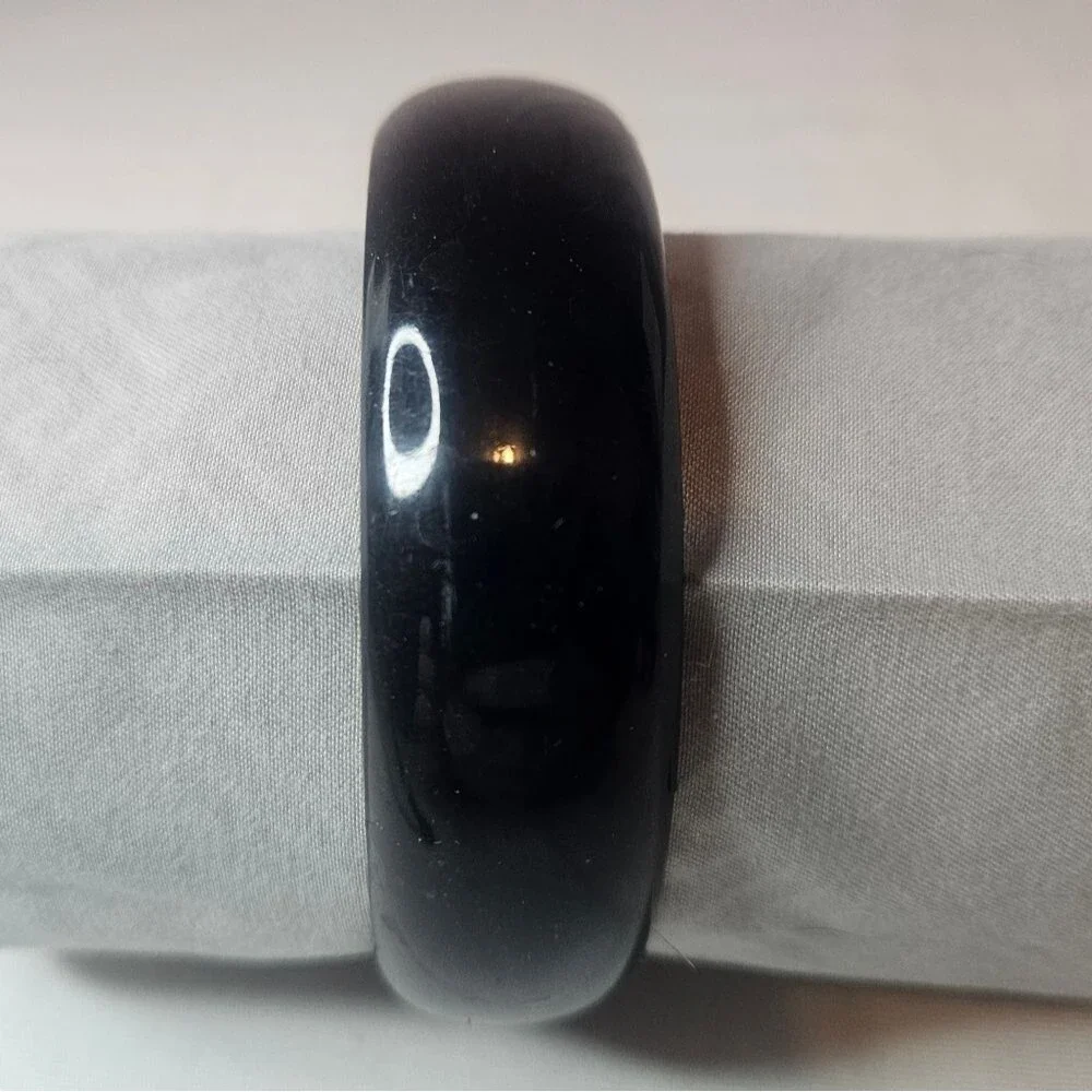Vintage Solid Black Thick Bangle 80s / 90s Fashion Statement